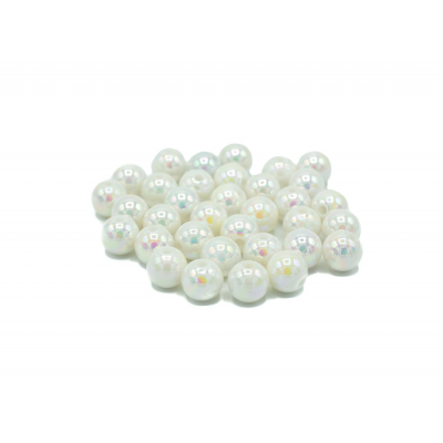 Koraliki plastikowe opalizujące perłowe 10mm 80 sztuk